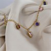 Viva Gold Tone Steel Multi Colour CZ Necklace - J76163 Alternative Image