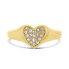 Viva Gold Tone Steel Crystal Heart Ring - J76165 Alternative Image
