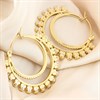 Viva Gold Tone Steel Crystal Double Hoop Earrings - J76168 Alternative Image