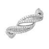 Briolette Silver Cubic Zirconia Double Band Wave Ring - J77118 Alternative Image