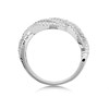 Briolette Silver Cubic Zirconia Double Band Wave Ring - J77118 Alternative Image
