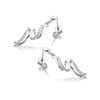 Briolette Silver Rhodium Plated CZ Wave Drop Earrings - J77125 Alternative Image