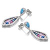 Briolette Silver Multi Cubic Zirconia Drop Earrings - J77130 Alternative Image