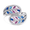 Briolette Silver Cubic Zirconia Crossover Band Ring - J77161 Alternative Image