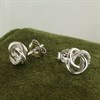 Briolette Silver CZ Knot Stud Earrings - J77170 Alternative Image
