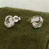 Briolette Silver CZ Double Knot Stud Earrings - J77171 Alternative Image