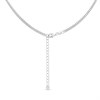 Briolette Silver CZ Double Heart Curb Necklace - J77176 Alternative Image