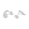 Briolette Silver CZ Moon And Star Earrings - J77188 Alternative Image