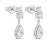 Briolette Silver CZ Teardrop Drop Earrings - J77194 Alternative Image
