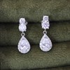 Briolette Silver CZ Teardrop Drop Earrings - J77194 Alternative Image