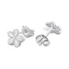 Briolette Silver CZ Flower Earrings - J77199 Alternative Image