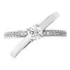 Briolette Silver Cubic Zirconia Crossover Ring - J7774 Alternative Image
