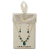 Anne Klein Gold Tone Green Earrings And necklace Set - J78432 Alternative Image
