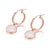 Bronzeallure Mother Of Pearl Hoop Drop Earrings - J7965 Alternative Image