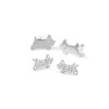Radley RYJ1518 Silver CZ And Plain Dog Earrings Set - J81200 Alternative Image