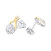 Night & Day Silver And  9ct Gold Halo Kiss CZ Earring - M0102 Alternative Image