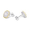 Night & Day Silver And 9ct Gold Oval CZ Earrings - M0105 Alternative Image