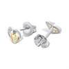 Night & Day Silver And 9ct Gold Double Heart Stud Earrings - M0180 Alternative Image