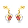 Night & Day Silver And 9ct Gold Lab Grown Diamond Accent Garnet Heart Drop Earrings - M0801 Alternative Image