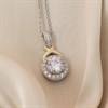 Night & Day Silver And 9ct Gold Halo CZ Necklet - M1401 Alternative Image
