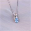 Night & Day Silver And 9ct Gold Lab Grown Diamond And Blue Topaz Twist Necklace - M1502 Alternative Image
