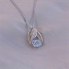 Night & Day Silver And 9ct Gold Lab Grown Diamond And Blue Topaz Necklace - M1505 Alternative Image