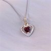 Night & Day Silver And 9ct Gold Lab Grown Diamond And Garnet Necklace - M1506 Alternative Image