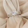 Night & Day Silver And 9ct Gold Double Row CZ Ring - M1707 Alternative Image