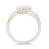 Night & Day Silver And 9ct Gold Twist Double CZ Ring - M1708 Alternative Image