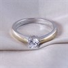 Night & Day Silver And 9ct Gold CZ Solitaire Ring - M1710 Alternative Image
