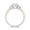 Night & Day Silver And 9ct Gold Cubic Zirconia Emerald Cut Ring - M1713 Alternative Image