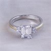 Night & Day Silver And 9ct Gold Cubic Zirconia Emerald Cut Ring - M1713 Alternative Image