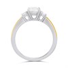 Night & Day Silver And 9ct Gold Cubic Zirconia Oval Trilogy Ring - M1714 Alternative Image