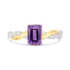 Night & Day Silver And 9ct Gold Lab Grown Diamond And Amethyst Emerald Cut Ring - M1801 Alternative Image