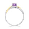 Night & Day Silver And 9ct Gold Lab Grown Diamond And Amethyst Emerald Cut Ring - M1801 Alternative Image