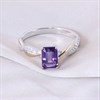 Night & Day Silver And 9ct Gold Lab Grown Diamond And Amethyst Emerald Cut Ring - M1801 Alternative Image