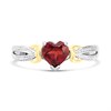 Night & Day Silver And 9ct Gold Lab Grown Diamond Accent Garnet Heart Cut Ring - M1802 Alternative Image
