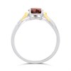Night & Day Silver And 9ct Gold Lab Grown Diamond Accent Garnet Heart Cut Ring - M1802 Alternative Image