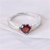 Night & Day Silver And 9ct Gold Lab Grown Diamond Accent Garnet Heart Cut Ring - M1802 Alternative Image