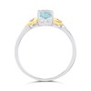 Night & Day Silver And 9ct Gold Lab Grown Diamond And Blue Topaz Heart Scroll Ring - M1804 Alternative Image