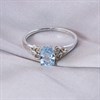 Night & Day Silver And 9ct Gold Lab Grown Diamond And Blue Topaz Heart Scroll Ring - M1804 Alternative Image