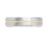 Silver And 9ct Gold Central Detail Court Wedding Ring-6mm - M29101 Alternative Image