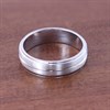 Silver And 9ct Gold Central Detail Court Wedding Ring-6mm - M29101 Alternative Image