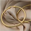 AUREUS Sterling Silver & 9ct Bonded Gold 40mm Hoop Earrings - M3343 Alternative Image