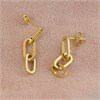 Aureus Sterling Silver & 9ct Bonded Gold Paperclip Drop Earrings - M3404 Alternative Image