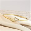 AUREUS Sterling Silver & 9ct Bonded Gold Cubic Zirconia Hearts Bangle - M3554 Alternative Image