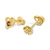 18ct Gold Plated Silver Vermeil Garnet Heart Stud Earrings - M5150 Alternative Image