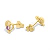 18ct Gold Vermeil Amethyst Heart Stud Earrings - M5151 Alternative Image