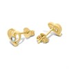 18ct Gold Vermeil Aquamarine Heart Stud Earrings - M5152 Alternative Image