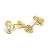 18ct Gold Plated Silver Vermeil White Topaz Heart Stud Earrings - M5153 Alternative Image